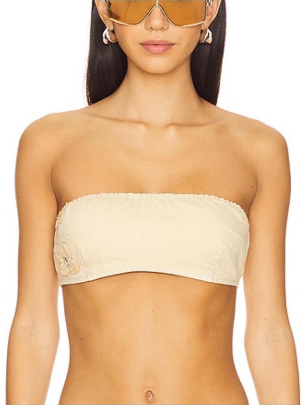 I.AM.GIA Cream Strapless Bandeau Top